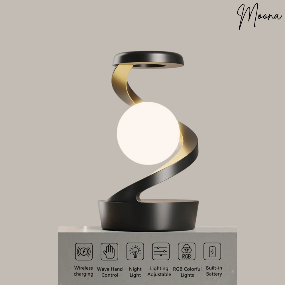 Levitating 3D Desk Lamp with Wireless Charging
