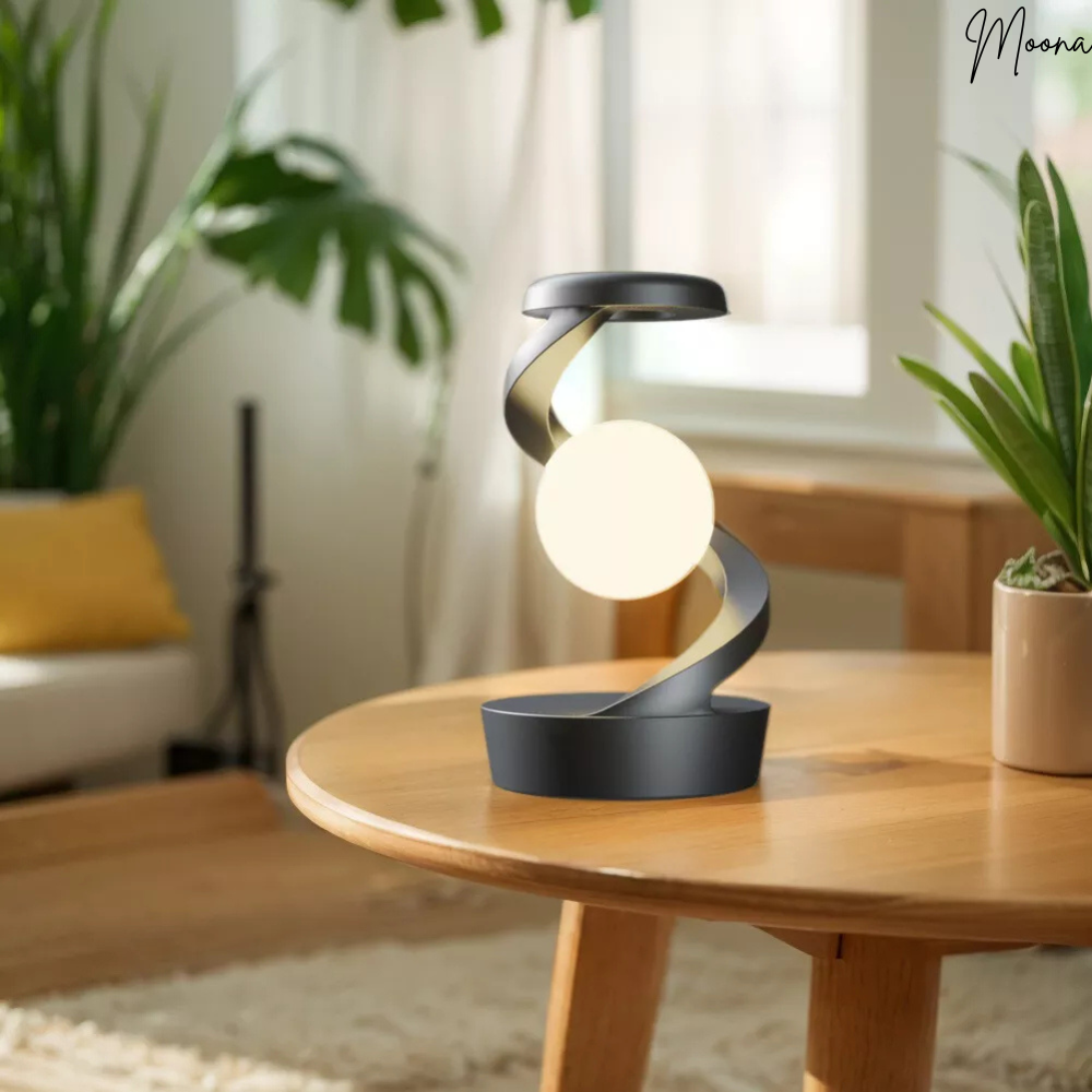 Levitating 3D Desk Lamp with Wireless Charging