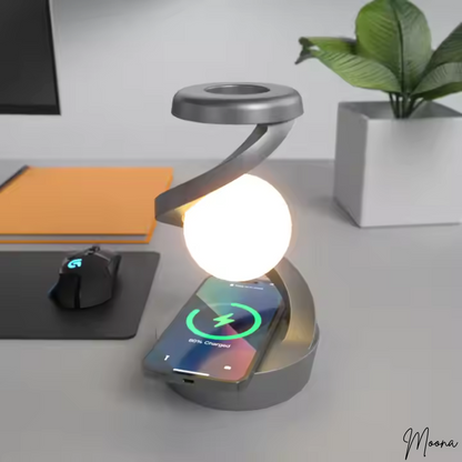 Levitating 3D Desk Lamp with Wireless Charging